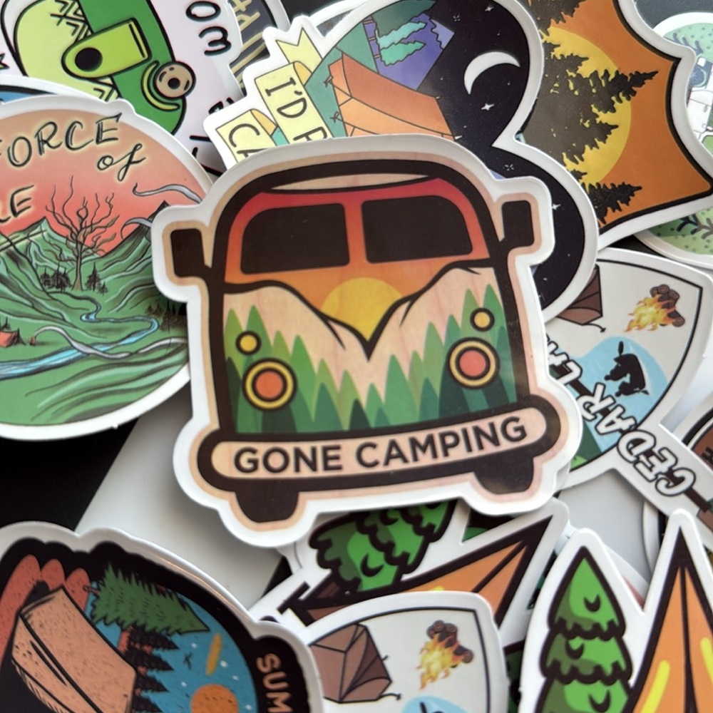 Colorful Camping Sticker Set - Picture 2 of 4